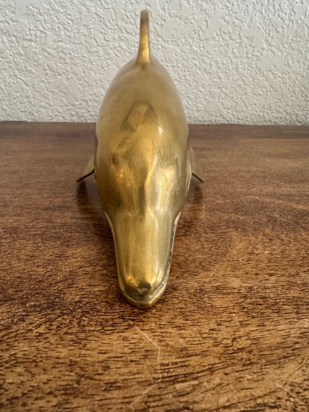 Vintage Solid Brass Dolphin Figurine Mid Century Style 11” Long Nautical  Decor - Picture 4 of 8